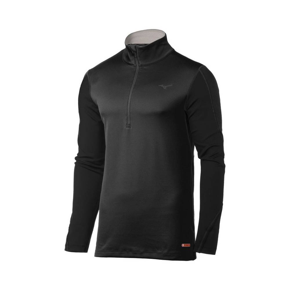 Mizuno Breath Thermo® Half Cipzáros Férfi Base Layer Fekete YQN380274